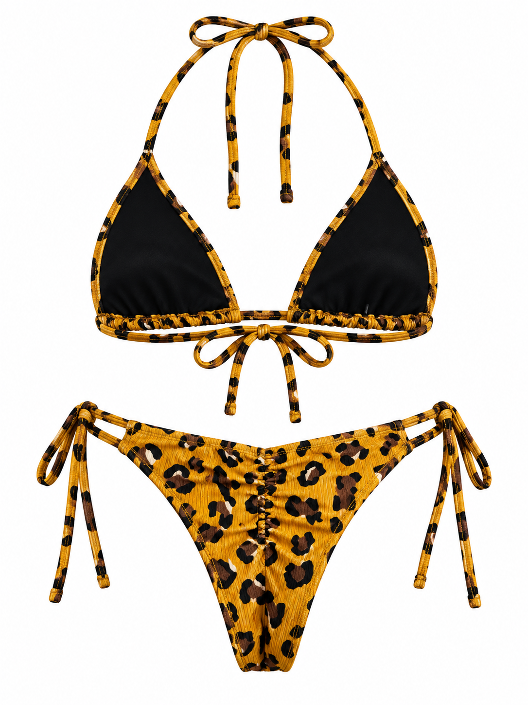 Bikini Angra ghost mannequin posterior con fruncido central y doble tira lateral
